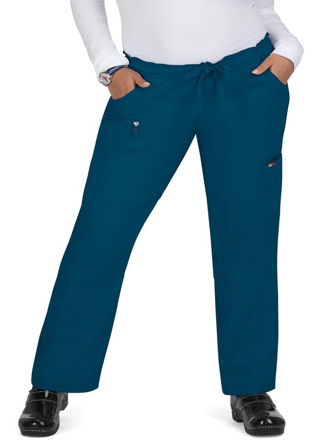 KOI Lite Peace Women's 6-Pocket Stretch Scrub Pants Caribbean Blue Medium - Image 1